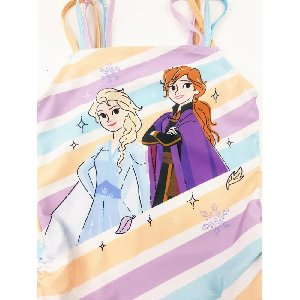 Disney Frozen Striped Swimsuit Size 5-6